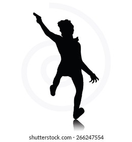Vector Image - man with a gun pointing silhouette isolated on white background
