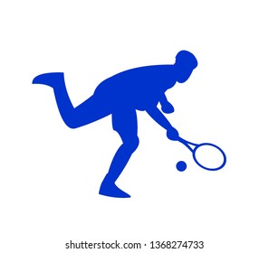 Vector image of a man playing tenis