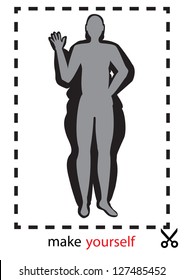 vector image of a man slim and fat