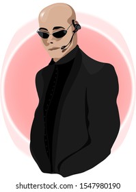 Vector image of a man in a strict suit.