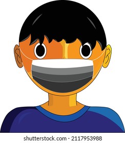 a vector image of a man wearing a mask