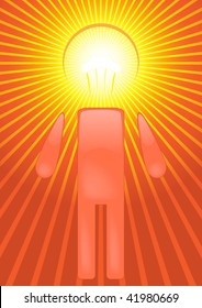 Vector image of a man, who have an genius idea