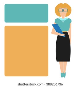 Vector image of a Manager with a folder