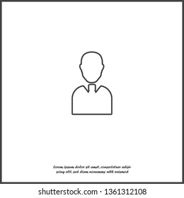 Vector image manager. Icon male businessman. Symbol leader on white isolated background. Layers grouped for easy editing illustration. For your design
