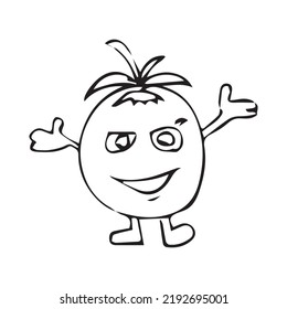 imagen vectorial de un mangostino que puede utilizarse para otros fines de diseño en blanco y negro