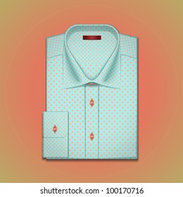 A vector image is a man's shirt with polka dots