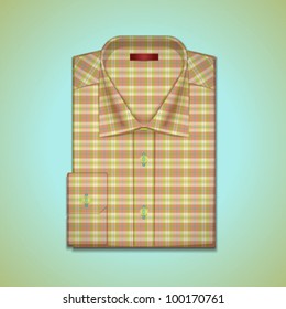 A vector image is a man's shirt of tattersall