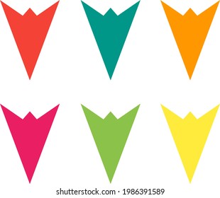 Vector image of many colorful abstract shapes.
