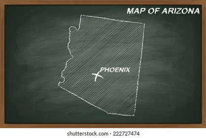 vector image of map of Arizona. Transparency used. 