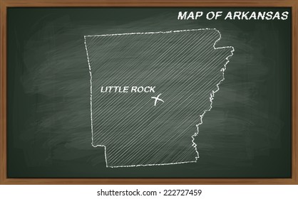 vector image of map of Arkansas. Transparency used. 