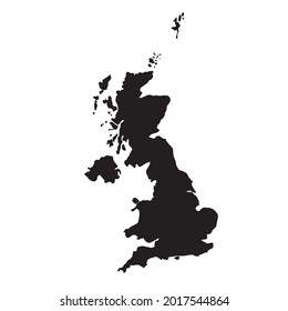 Vector image of an map of britain on white background