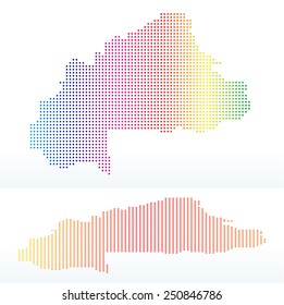 Vector Image -  Map of Burkina Faso with with Dot Pattern