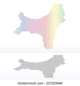 Vector Image - Map of Christmas Island with Dot Pattern