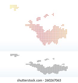 Vector Image - Map of Collectivity of Saint Barthelemy with Dot Pattern