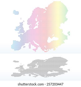 Vector Image - Map of Continent of Europe with Dot Pattern