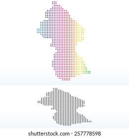 Vector Image - Map of Co-operative Republic of Guyana with Dot Pattern