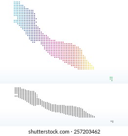 Vector Image - Map of Curacao with Dot Pattern
