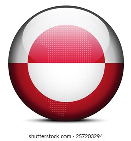 Vector Image - Map with Dot Pattern on flag button of Greenland