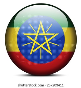 Vector Image - Map with Dot Pattern on flag button of Federal Democratic Republic of Ethiopia