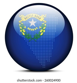 Vector Image - Map with Dot Pattern on flag button of USA Nevada State