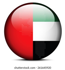 Vector Image -  Map with Dot Pattern on flag button of United Arab Emirates, Fujairah Emirate
