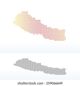 Vector Image -  Map of Federal Democratic Republic of Nepal with Dot Pattern
