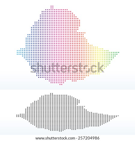 Vector Image - Map of Federal Democratic Republic of Ethiopia with Dot Pattern