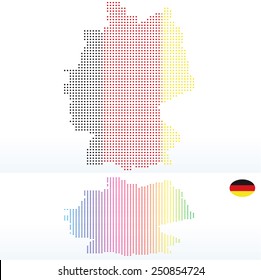 Vector Image -  Map of Federal Republic of Germany with with Dot Pattern