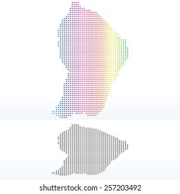 Vector Image - Map of French Guiana with Dot Pattern