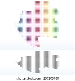 Vector Image - Map of Gabon, Gabonese Republic with Dot Pattern