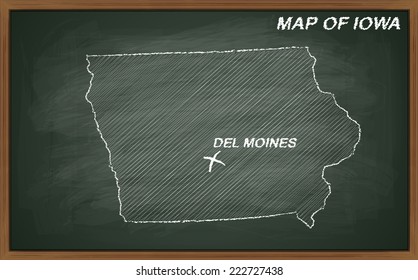 vector image of map of Iowa. Transparency used. 