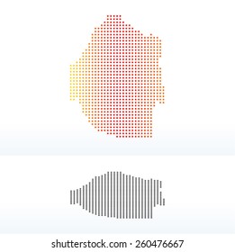 Vector Image -  Map of Kingdom of Swaziland with Dot Pattern