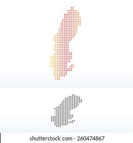 Vector Image -  Map of Kingdom of Sweden with Dot Pattern