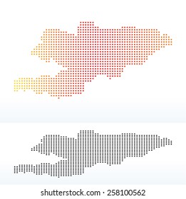 Vector Image -  Map of Kyrgyz Republic with Dot Pattern