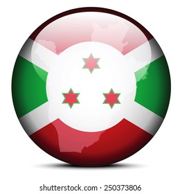 Vector Image - Map on flag button of Republic of Burundi