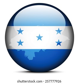Vector Image - Map on flag button of Republic of Honduras