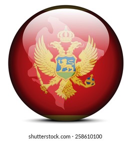 Vector Image -  Map on flag button of Montenegro
