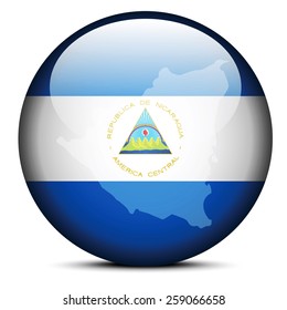 Vector Image -  Map on flag button of Republic of Nicaragua