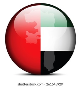 Vector Image -  Map on flag button of United Arab Emirates, Fujairah Emirate
