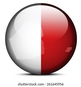 Vector Image -  Map on flag button of United Arab Emirates, Dubai Emirate
