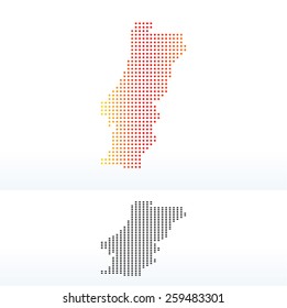 Vector Image - Map of Portuguese Republic with Dot Pattern