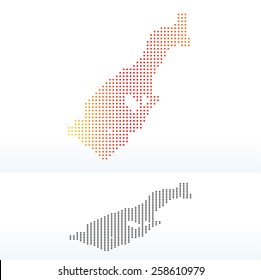 Vector Image - Map of Principality of Monaco with Dot Pattern