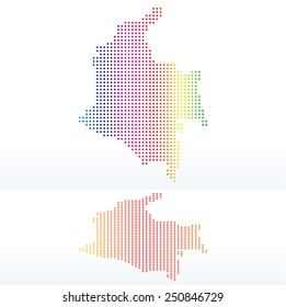 Vector Image -  Map of Republic of Colombia with with Dot Pattern