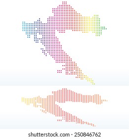 Vector Image -  Map of Republic of Croatia with with Dot Pattern