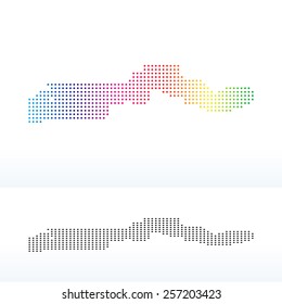 Vector Image - Map of Republic of The Gambia with Dot Pattern