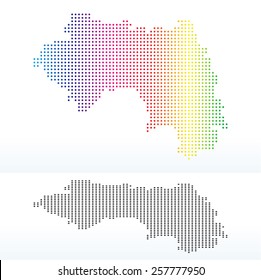 Vector Image - Map of Republic of Guinea with Dot Pattern 