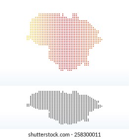 Vector Image -  Map of Republic of Lithuania with Dot Pattern