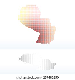 Vector Image - Map of Republic of Paraguay with Dot Pattern