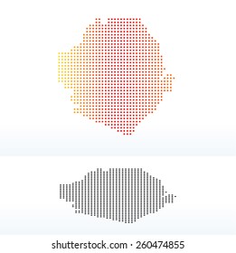 Vector Image - Map of Republic of Sierra Leone with Dot Pattern