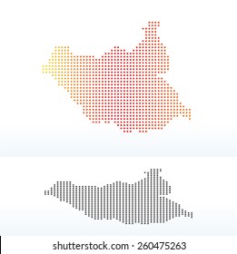 Vector Image -  Map of Republic of South Sudan with Dot Pattern